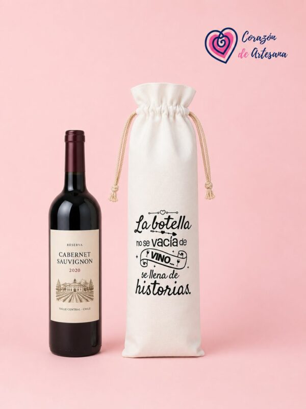 Bolsa Botella Vino Con Frase - Imagen 3