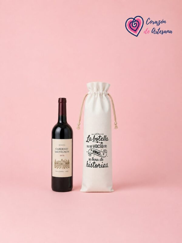 Bolsa Botella Vino Con Frase - Imagen 2