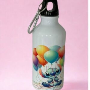 Botella Aluminio Stich con globos.