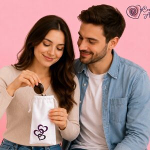 Funda Gafas Corazones Lila