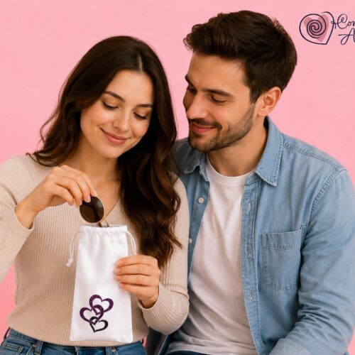 Funda Gafas Corazones Lila