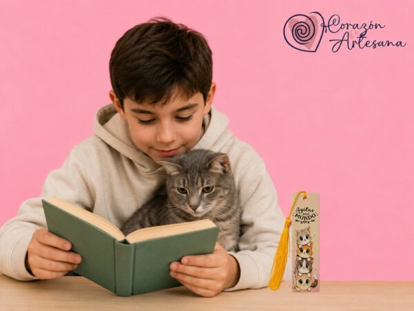 Marcapáginas Aluminio Gatos Mundo - Imagen 2
