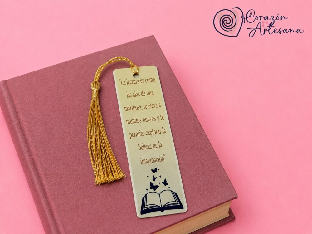 Marcapáginas con Frase y libro mariposas. - Imagen 2