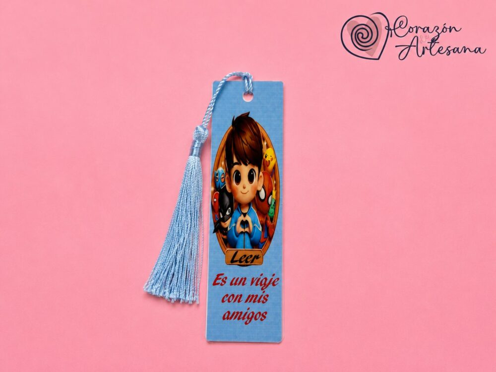 Marcapáginas Aluminio Niño con frase Motivadora. - Imagen 3