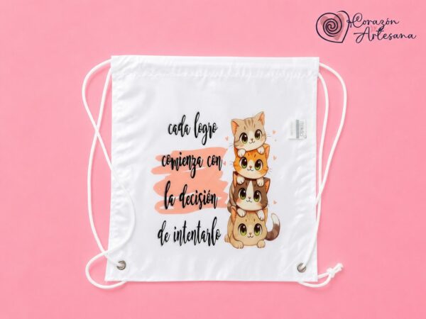 Mochila Infantil Poliéster Gatos - Imagen 2