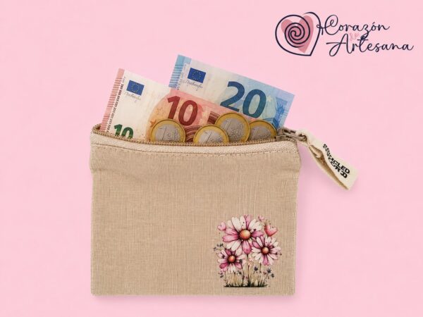 Monedero con Flores rosas - Imagen 3