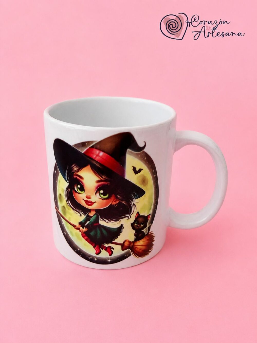 Taza Cerámica Bruja con Escoba - Imagen 3