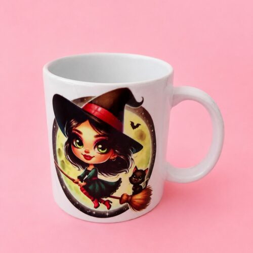 Taza Cerámica Bruja con Escoba