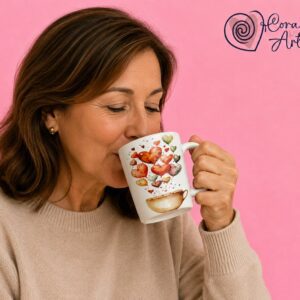 Taza Cerámica Corazones