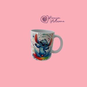 Taza Cerámica Stich surfeando