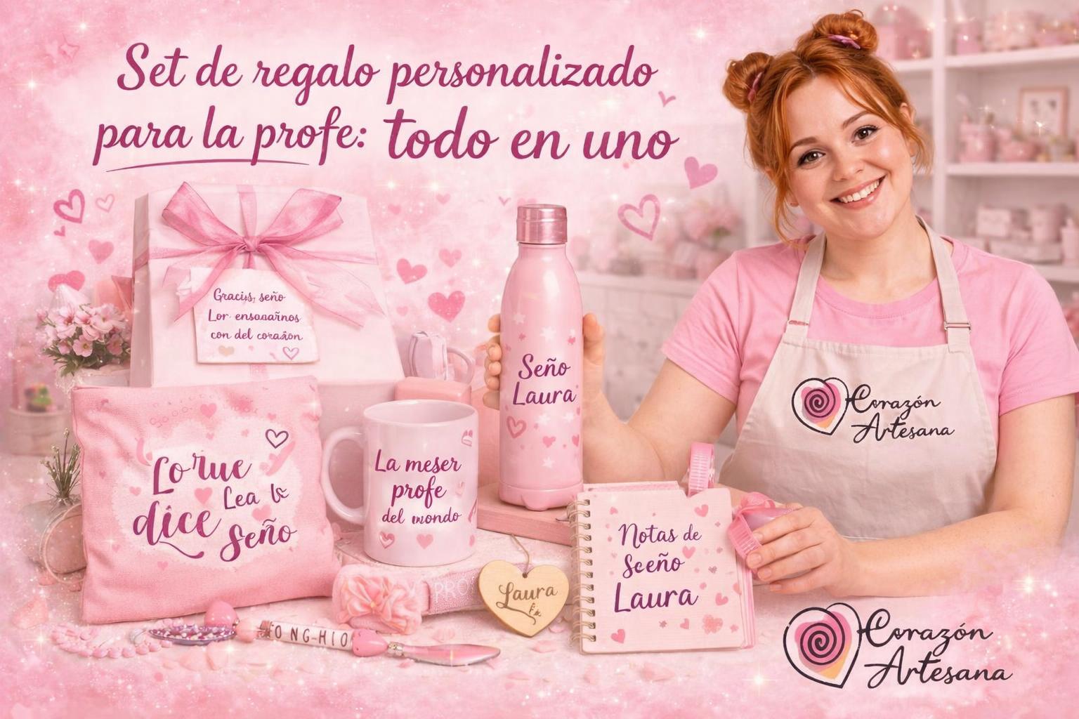 Set de regalo personalizado para la profe: todo en uno