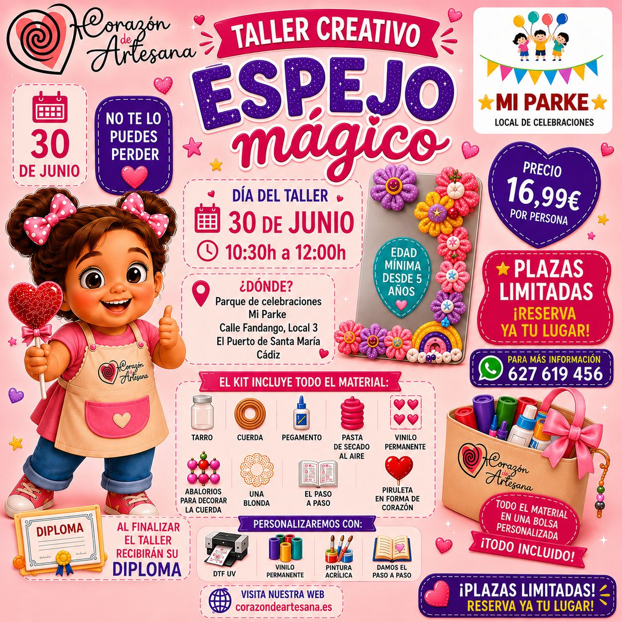 Taller Creativo "Espejo Mágico" — 30 de Junio · El Puerto de Santa María (Cádiz) · Corazón Artesana