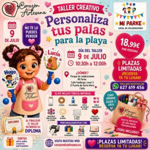 Taller Creativo "Personaliza tus Palas de Playa" — 9 de Julio · El Puerto de Santa María (Cádiz)