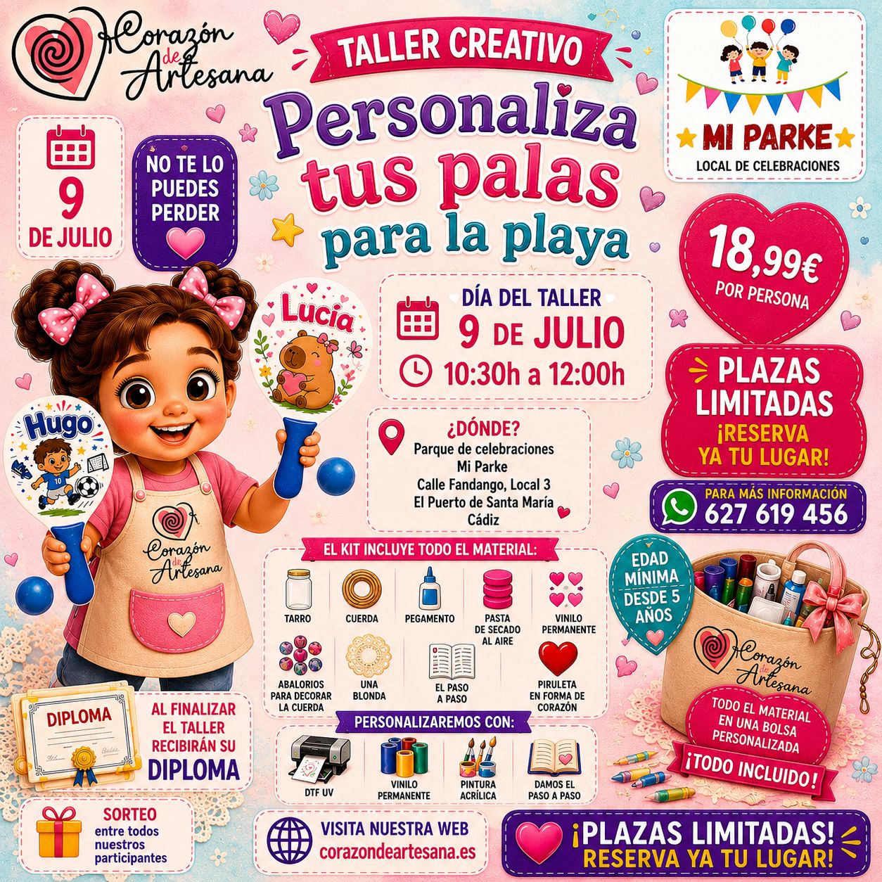 Taller Creativo "Personaliza tus Palas de Playa" — 9 de Julio · El Puerto de Santa María (Cádiz)