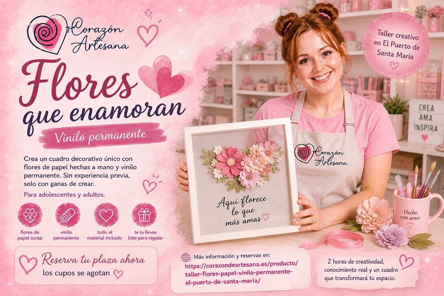 Flores que enamoran Vinilo permanete